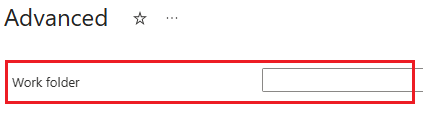 Screenshot that shows the Work folder advanced pool setting.