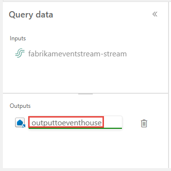 Skærmbillede, der viser navnet på et output.