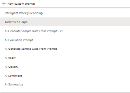 Skærmbillede af valg af kodefortolkerprompt i kørsel af en promptnode.