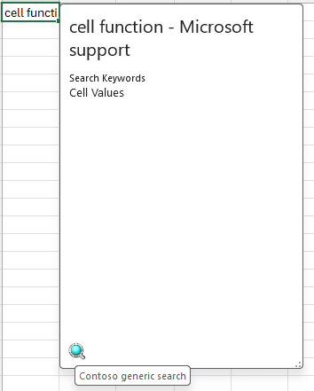 Data type card showing the search logo for Contoso generic search.