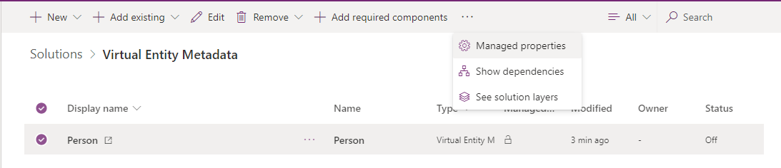 Gå til Administrerede egenskaber.