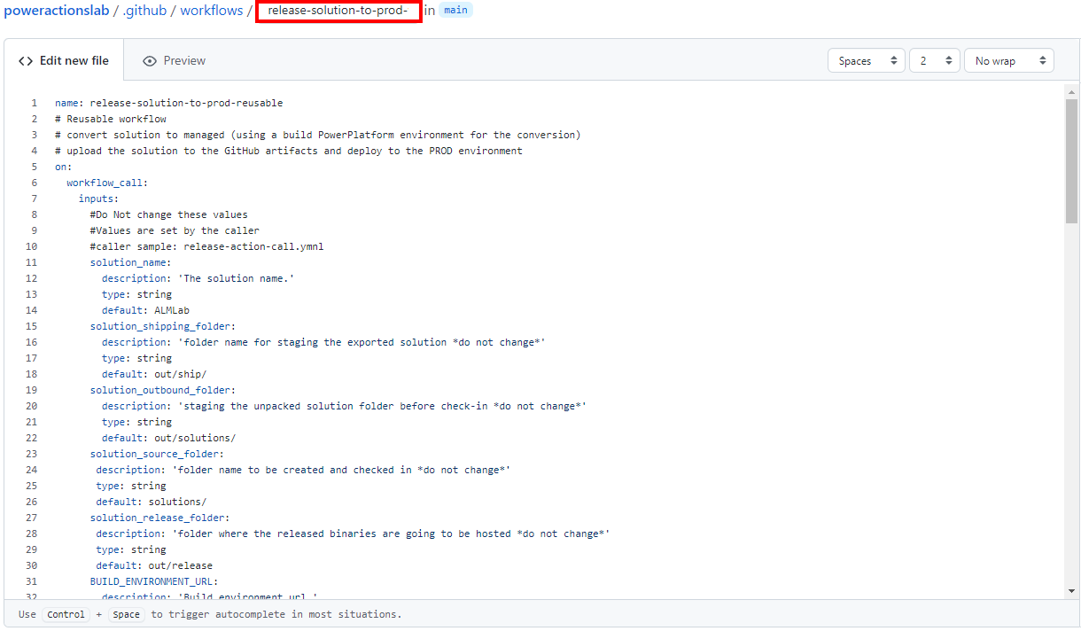 Omdøb og indsæt kode.