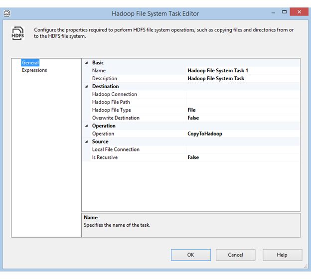 Hadoop File System Task Editor Hadoop File System Task Editor