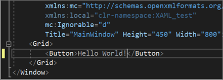 Screenshot of the code editor with a change marked with a yellow bar in the selection margin. Code editor edit with yellow bar