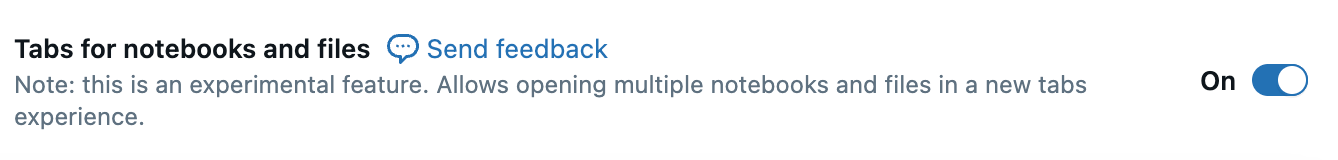 Schalten Sie Registerkarten für Notizbücher und Dateien in den Entwicklereinstellungen ein.