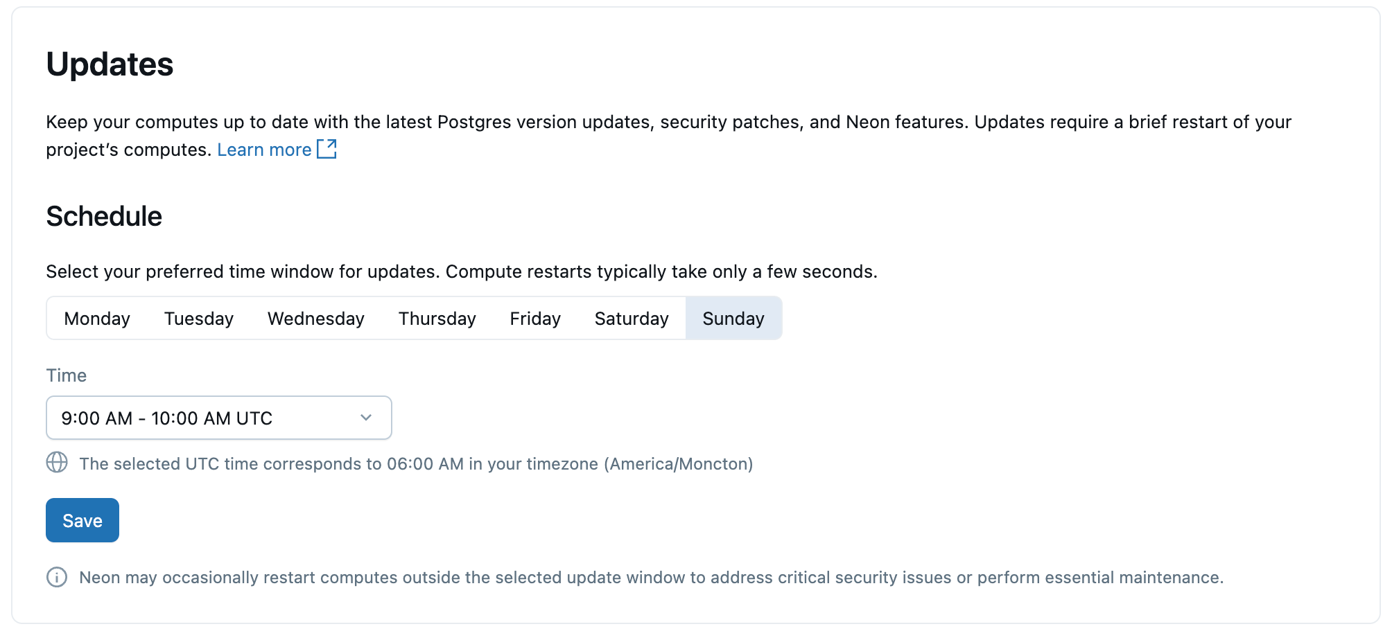 Aktualisierungseinstellungen