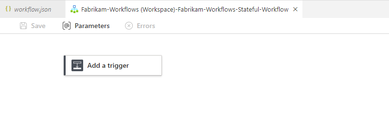 Screenshot des Designers mit leerem Workflow.