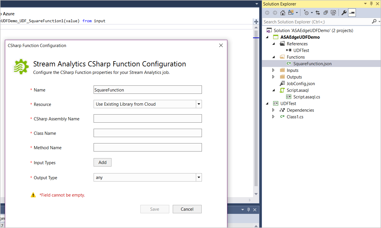 C#-Funktionskonfiguration in Visual Studio