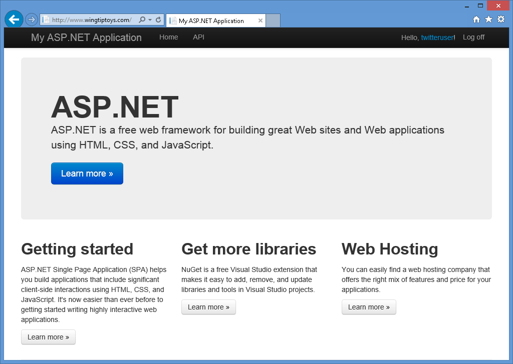Bild der standardmäßigen Twitter-Homepage