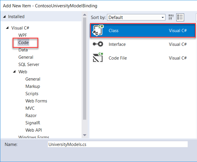 Modellklasse erstellen