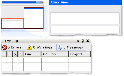Andockcontainer mit zwei angedockten untergeordneten Elementen.