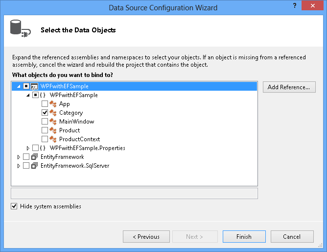 Datenobjekte auswählen