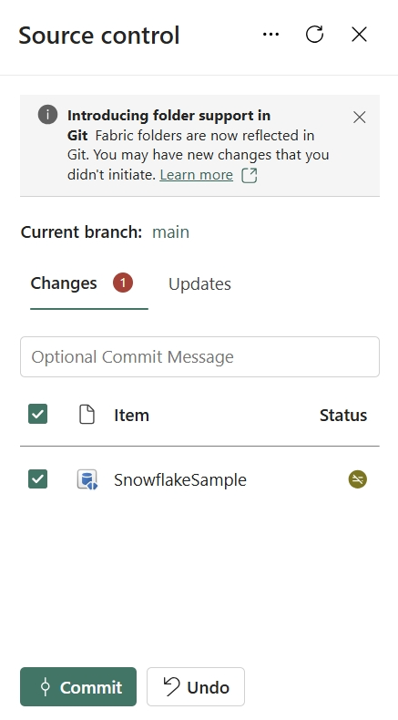 Screenshot des Commits für gespiegelte Datenbankänderungen an Git.
