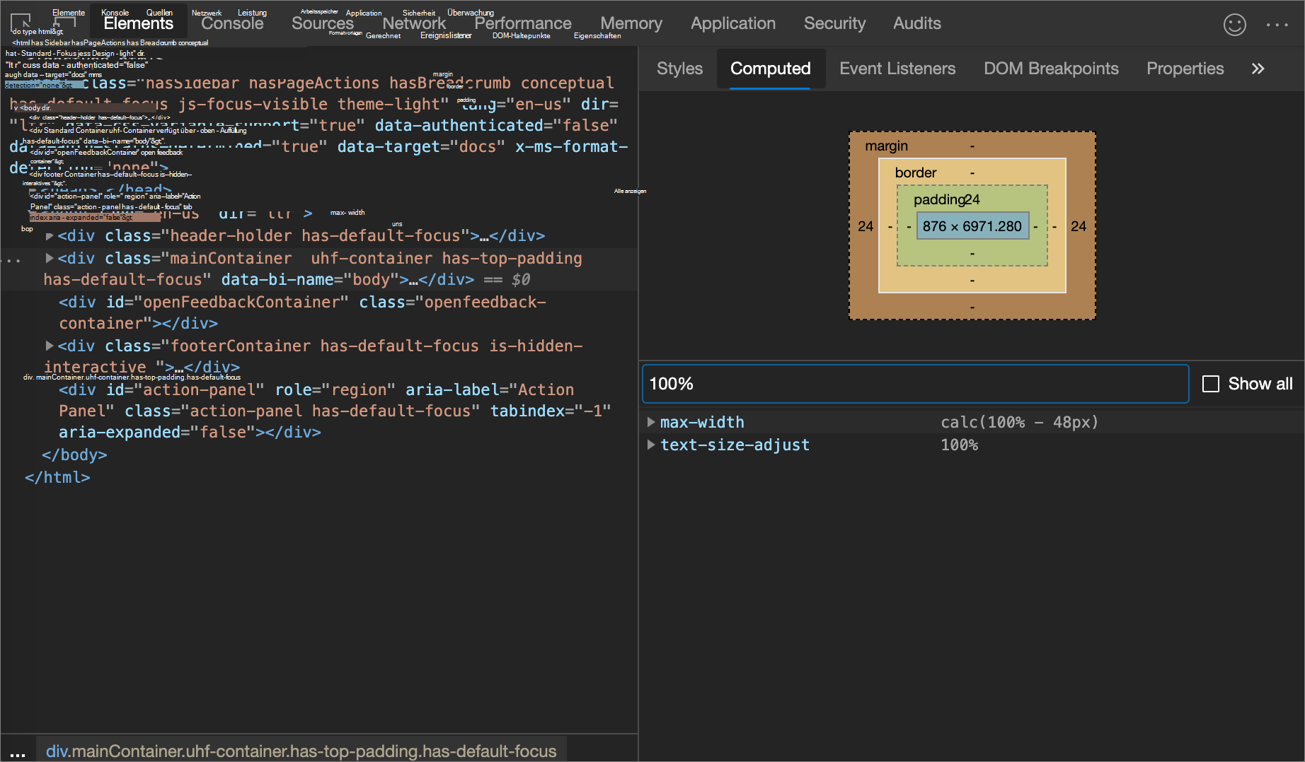 Filtern des Bereichs 