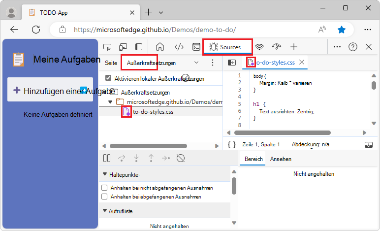 Beim Speichern der Datei im Ordner 