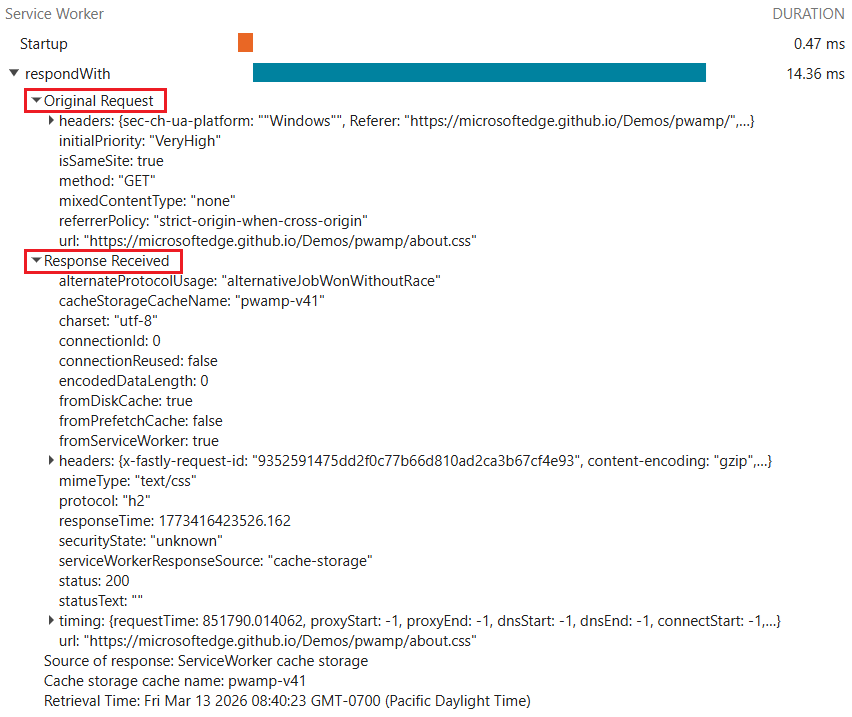 Vollständig erweiterter RespondWith-Abschnitt