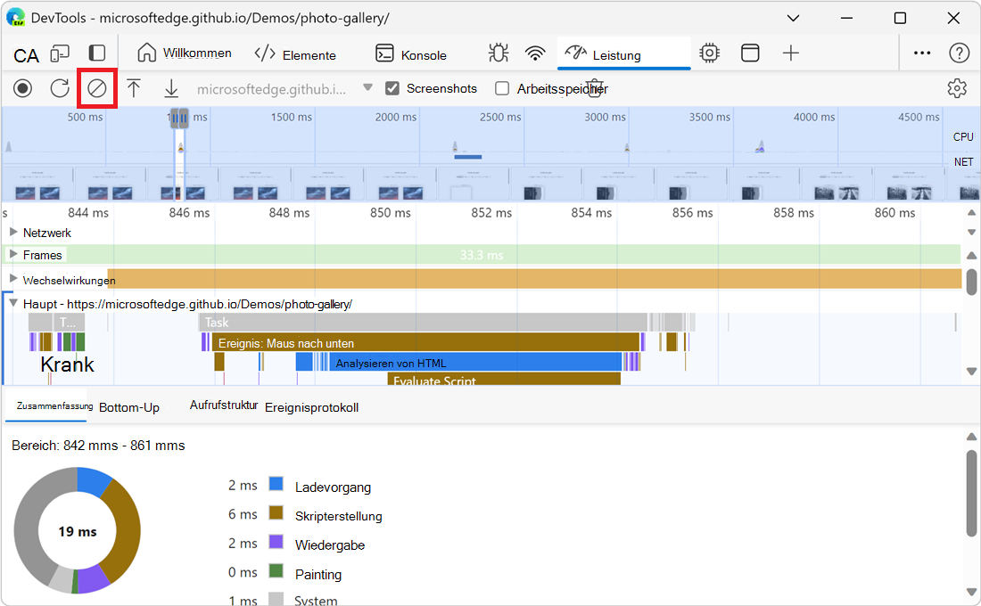Aufzeichnung löschen