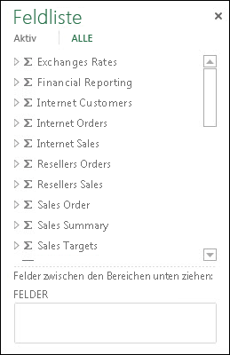 Feldliste in Power View