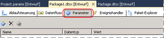 Paketparameter (Registerkarte)
