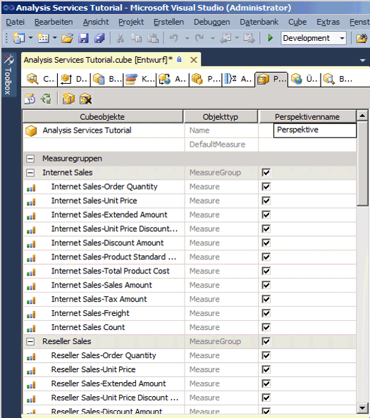 Neue Perspektive in der Spalte "Perspektivenname"