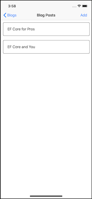 Screenshot der Listenseite für Blogbeiträge