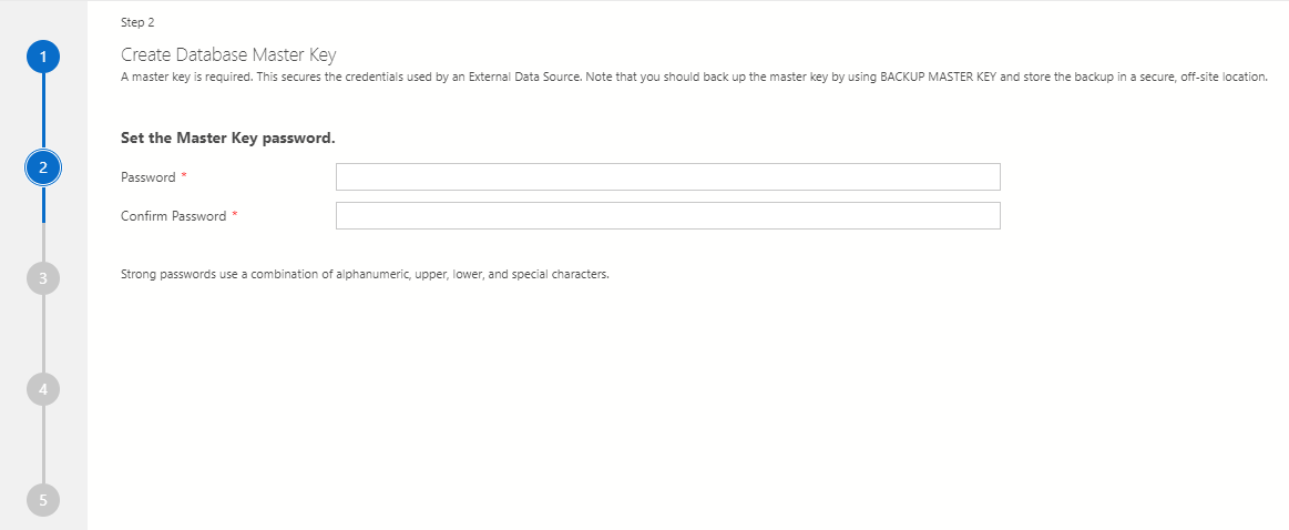 Erstellen eines Datenbankmasterschlüssels