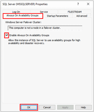 Screenshot: Eigenschaften von Always On-Verfügbarkeitsgruppen