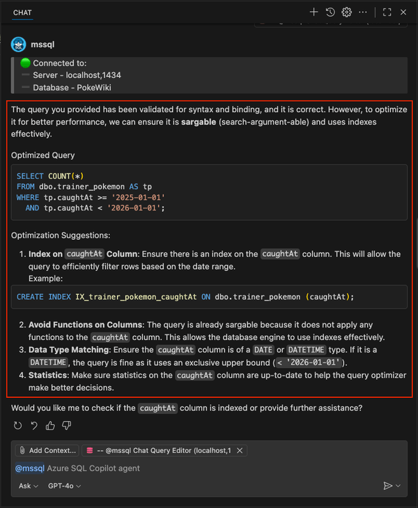 Screenshot des Befehls 