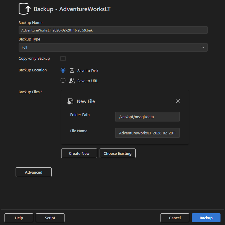 Screenshot des Dialogfelds 