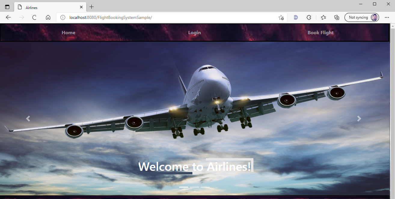 Screenshot der ausgeführten App.
