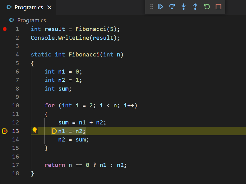 Screenshot, der zeigt, wie ein zweiter Haltepunkt festgelegt wird