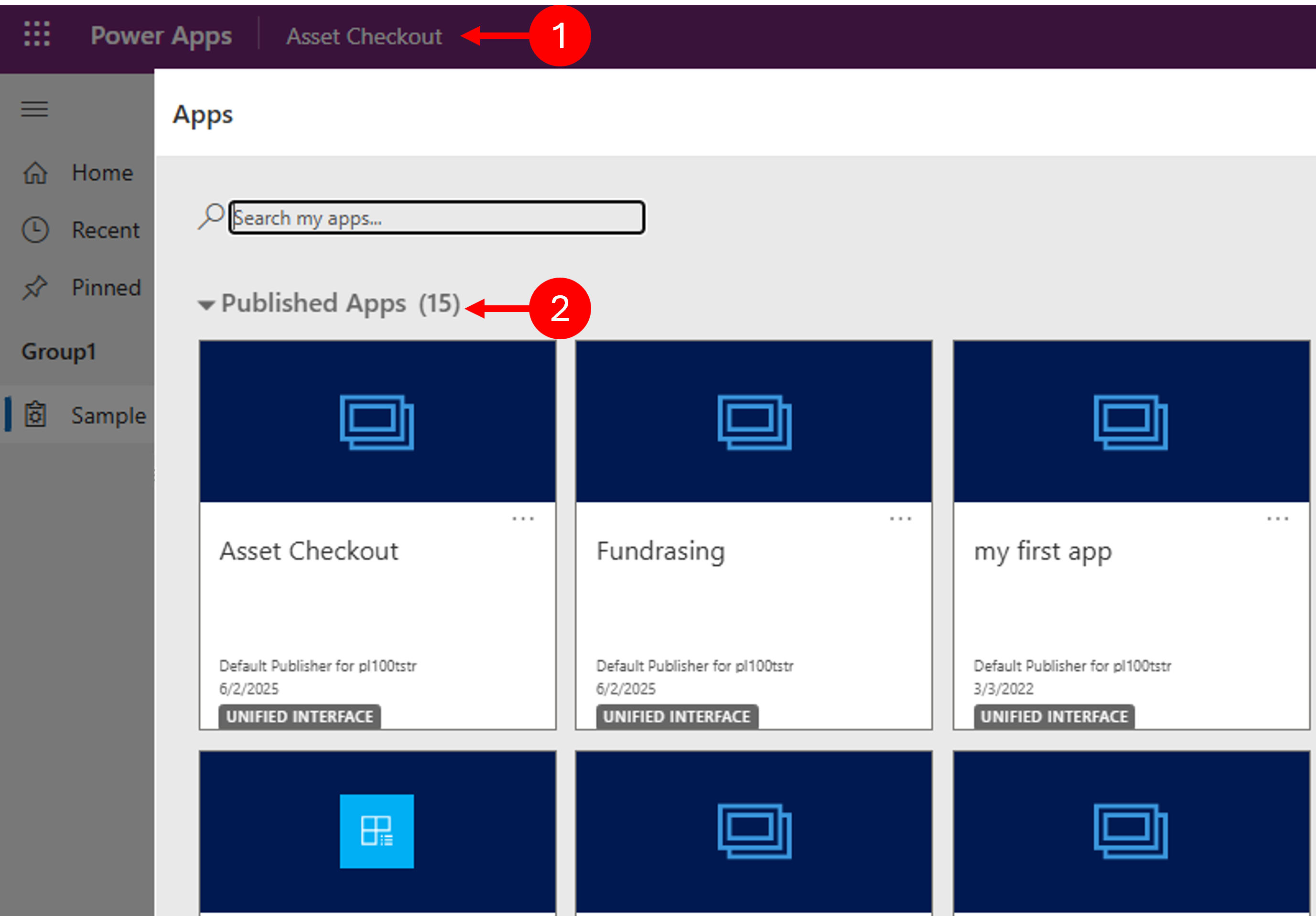 Screenshot der Anwendungsauswahl für den Wechsel zwischen Apps