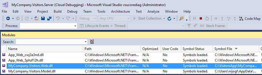 Überprüfen des Modulfensters