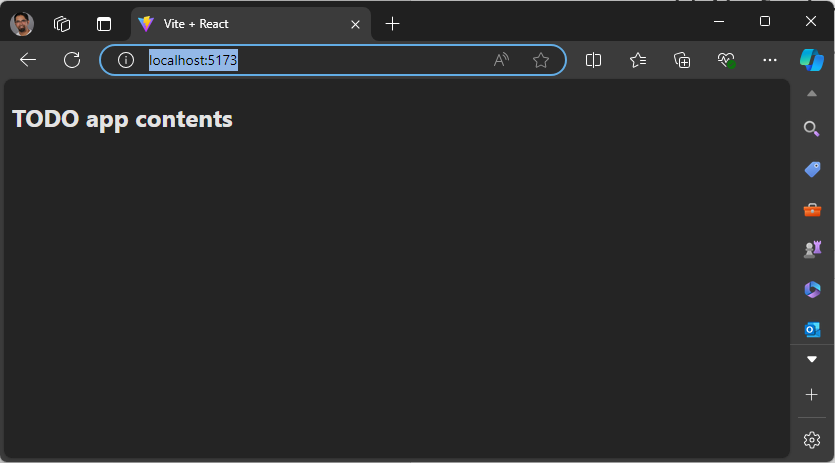 Screenshot der App, die im Browser ausgeführt wird.