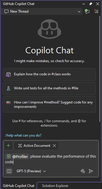 Screenshot des Aufrufens des Profiler-Agents.