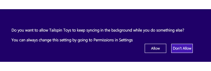 Dialogfeld zur Benutzereinwilligung für die Gerätesynchronisierung.