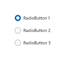 Beispiel für eine RadioButtons-Gruppe mit einem aktivierten Optionsfeld