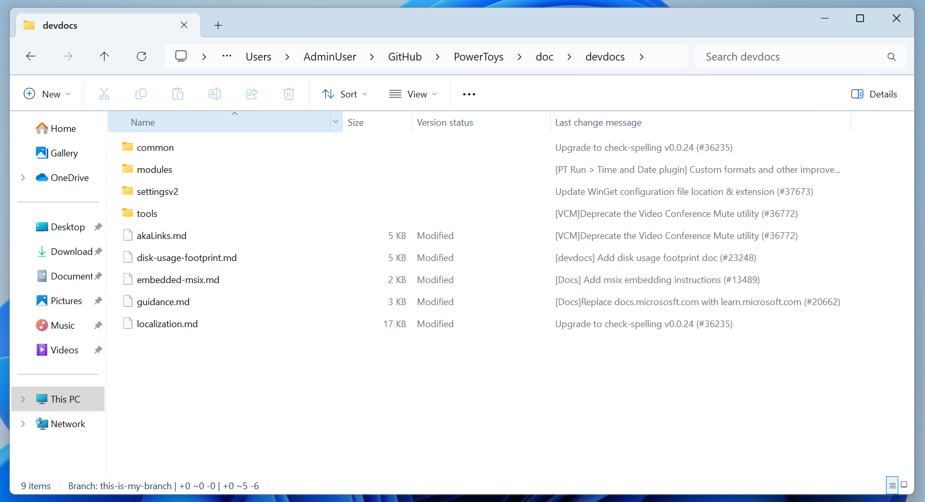 Integration der Datei-Explorer-Versionssteuerung