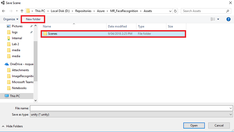 Erstellen eines neuen Skriptordners