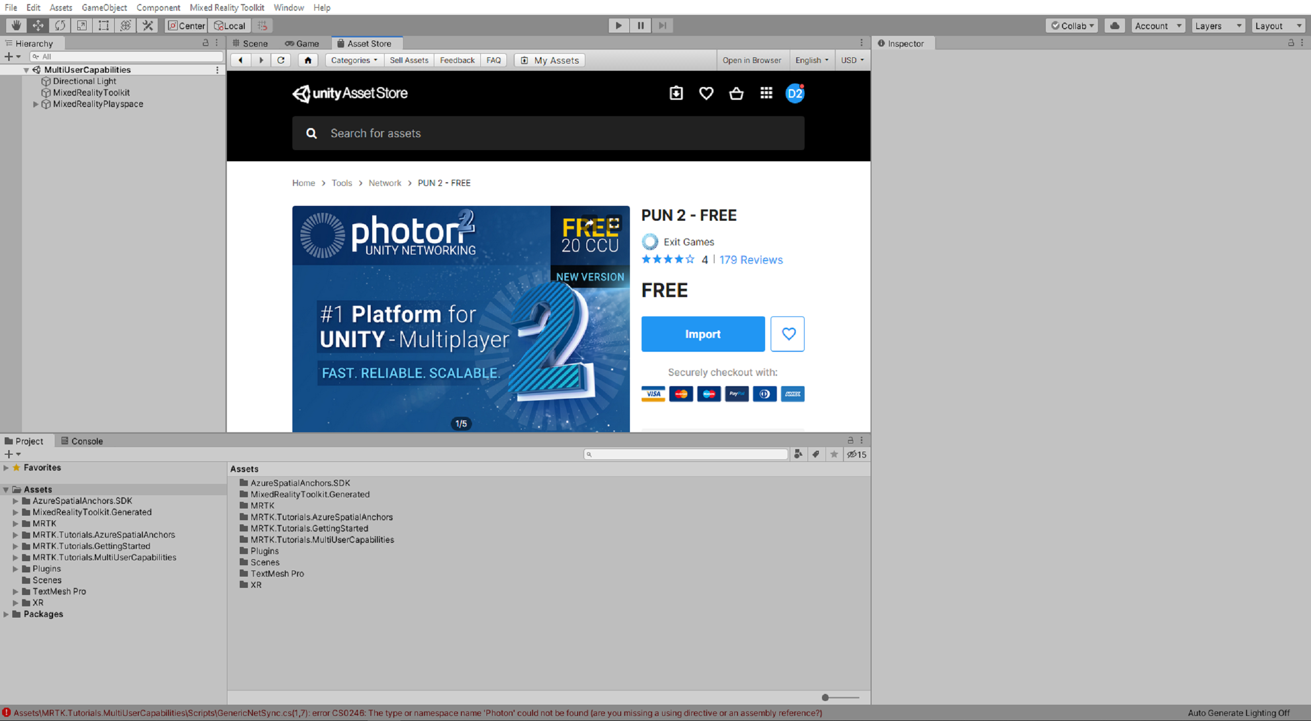 Unity Asset Store mit PUN 2 – Kostenlos