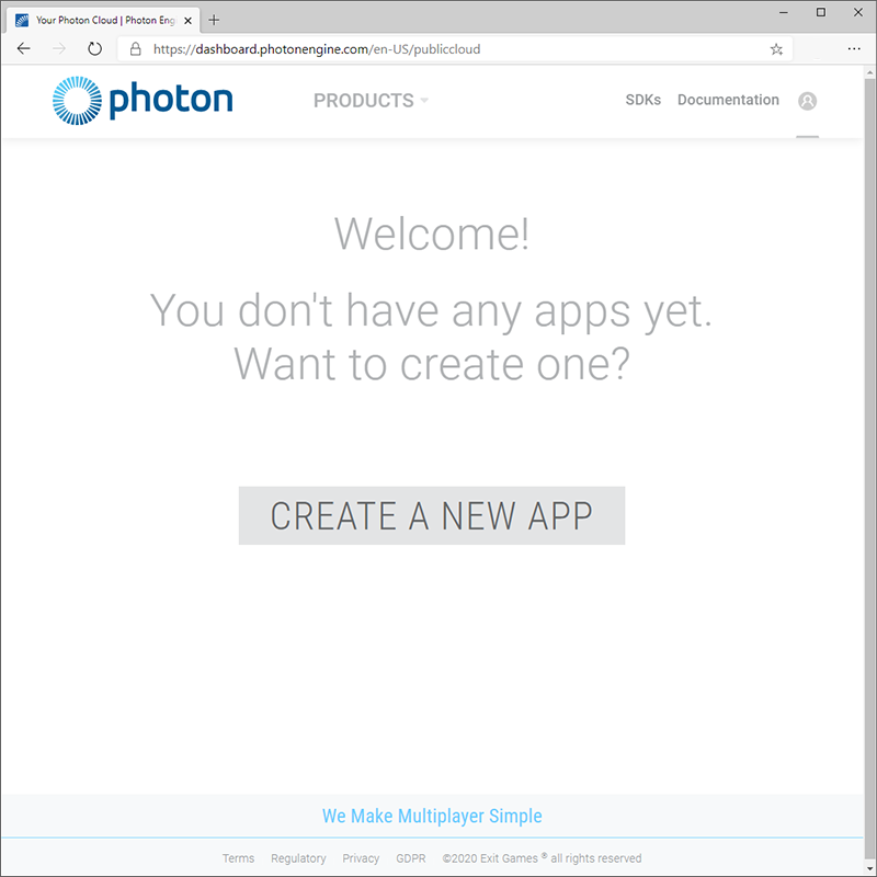 Photon Dashboard Willkommensseite