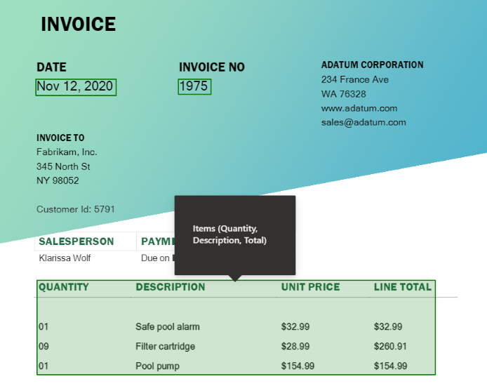 Screenshot of a table extracted by document processing.