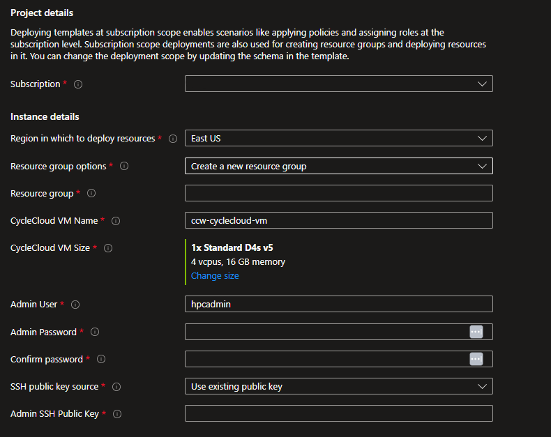 Screenshot of the Basics options screen.