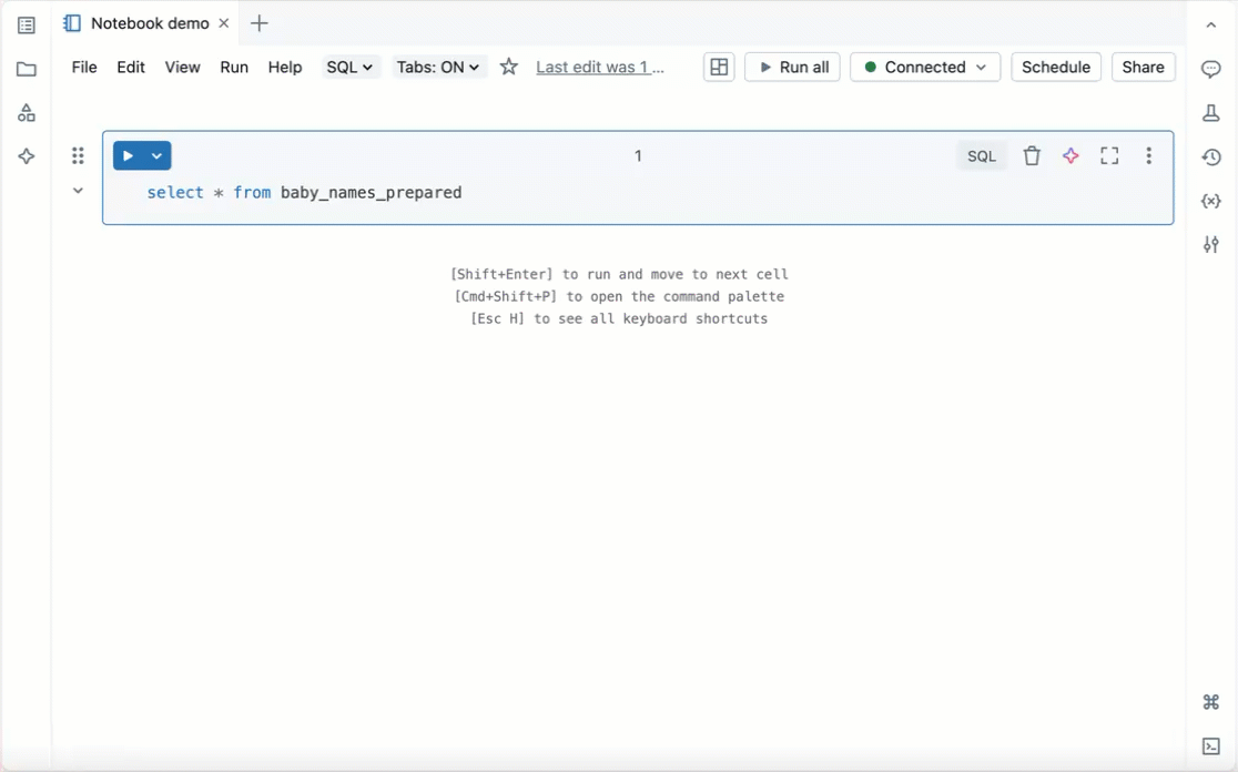 Demo of Databricks notebook