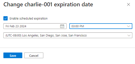 Screenshot showing the change expiration date pane.
