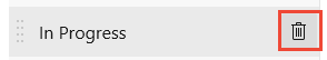 Screenshot of deleting a Taskboard column.