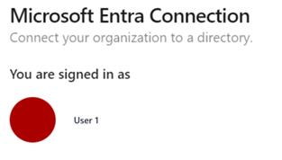 Screenshot shows your Microsoft Entra ID selection, and then the Connect button.
