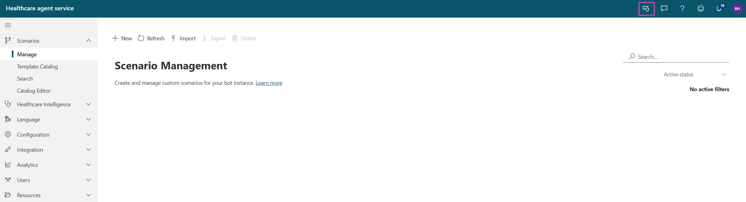A screenshot of the bot administration icon