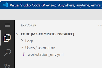 Screenshot that shows the workstation_env.yml file in the username folder.