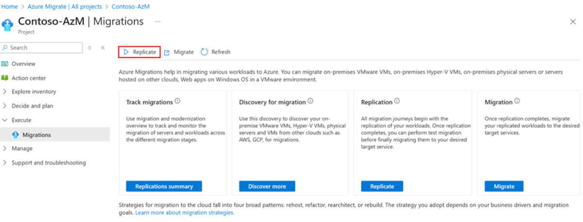 Screenshot on selecting Replicate option.